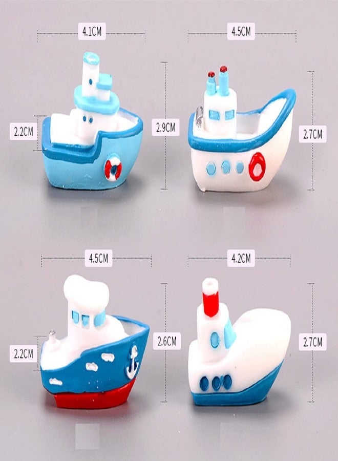 BHOOLU&GOOLU Cute Miniature Fishing Boat Yacht-4 Pcs Set (Size : 4 Cm)|Multicolor - Image 3